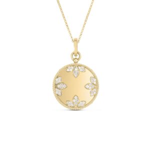 18K Diamond Venetian Medallions Large Pendant Necklace