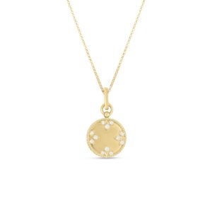 18K Diamond Venetian Medallions Medium Pendant Necklace