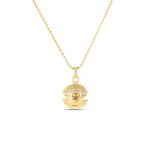 18K Yellow Gold Art Deco Mosaic Diamond Sphere Necklace