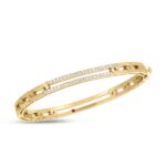 18K Yellow Gold Navarra Pavé Diamond Extended Link Bangle