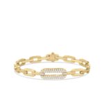 18K Yellow Gold Navarra Single Large Pavé Diamond Link Bracelet