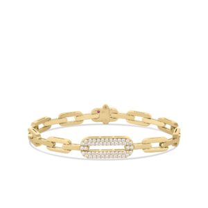 18K Yellow Gold Navarra Single Large Pavé Diamond Link Bracelet