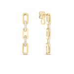 18K Yellow Gold Navarra Diamond Three Link Dangle Earrings