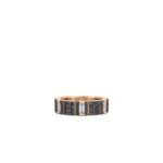 18K Rose Gold Obelisco Pavé Black And White Diamond Ring