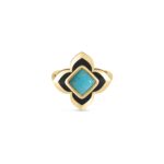 18K Yellow Gold Palazzo Ducale Carnival Amazonite And Enamel Flower Ring