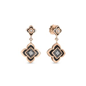 18K Rose Gold Palazzo Ducale Carnival Diamond And Enamel Flower Dangle Earrings