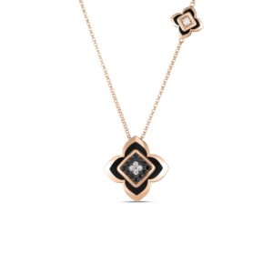 18K Rose Gold Palazzo Ducale Carnival Diamond And Enamel Flower Necklace