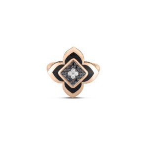 18K Rose Gold Palazzo Ducale Carnival Diamond And Enamel Flower Ring