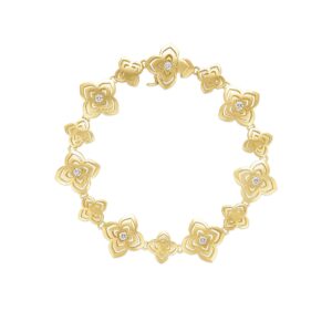 18K Yellow Gold Palazzo Ducale Carnival Diamond Flower Bracelet