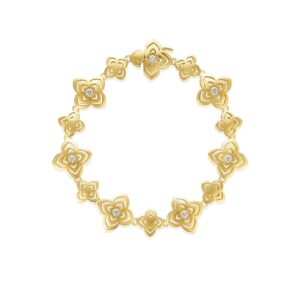 18K Yellow Gold Palazzo Ducale Carnival Diamond Flower Bracelet