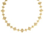 18K Yellow Gold Palazzo Ducale Carnival Diamond Flower Collar Necklace