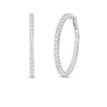 18K White Gold The Perfect Diamond Hoop® Large Inside Outside Lever Back Earrings