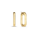 18K Yellow Gold Designer Gold Medium Square Hoop Earrings