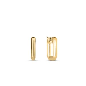 18K Default Title Designer Gold Small Square Hoop Earrings