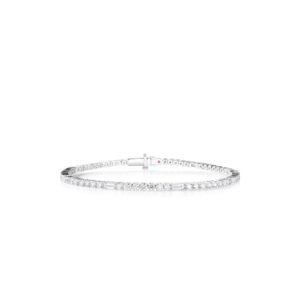 18K White Gold Diamond Princess Mixed Cut Bracelet