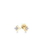 18K Yellow Gold Love In Verona Diamond Flower Earrings