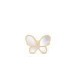 18K Yellow Gold Jasmine Diamond And Mother Of Pearl Butterfly Ring