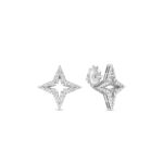 18K White Gold Stardust Small Pavé Diamond Star Earrings