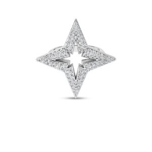 18K White Gold Stardust Pavé Diamond Star Ring