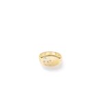 18K Yellow Gold Designer Gold Large Diamond Signet Ring