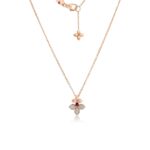 18K Rose Gold Love In Verona Diamond And Rubellite Split Flower Necklace