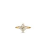 18K Yellow Gold Love In Verona Medium Pavé Diamond Flower Ring