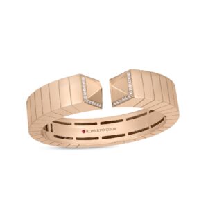 18K Rose Gold Obelisco Diamond Accent Bangle