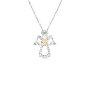 18K Default Title Tiny Treasures Diamond Angel Necklace