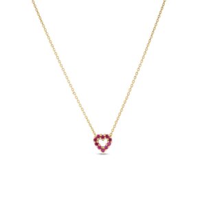 18K Yellow Gold Tiny Treasures Reversible Heart Necklace