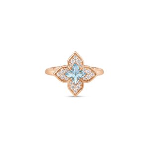 18K Rose Gold Venetian Princess Carnival Pavé Diamond And Gemstone Flower Ring