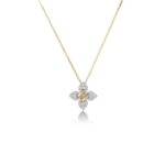 18K Yellow Gold Love In Verona Pavé Diamond Flower Necklace