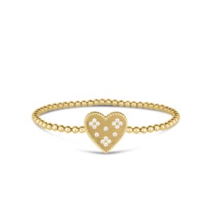 18K Yellow Gold Venetian Princess Medium Heart Medallion Bracelet