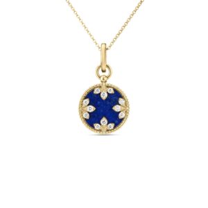 18K Lapis Venetian Medallions Medium Pendant Necklace