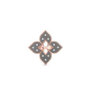 18K Rose Gold Venetian Princess Diamond And Titanium Flower Ring