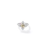 18K White Gold Love In Verona Pavé Diamond Flower Ring