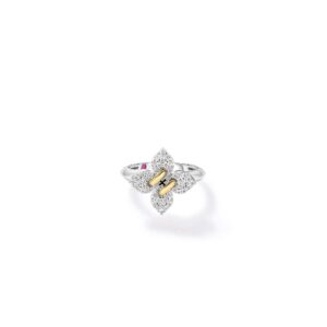 18K White Gold Love In Verona Pavé Diamond Flower Ring