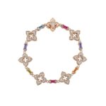18K Rose Gold Venetian Princess Carnival Pavé Diamond And Mixed Baguette Flower Bracelet