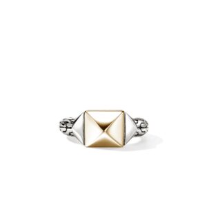 Icon Stud Ring, Gold, Sterling Silver, 9MM