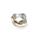JH Essential Crossover Ring, Gold, Sterling Silver