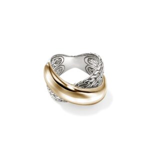 JH Essential Crossover Ring, Gold, Sterling Silver