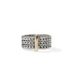 Icon Link Bar Ring, Sterling Silver, Gold, 9MM