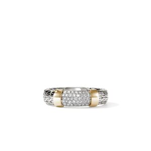 JH Essential Pave Ring, Gold, Sterling Silver, Diamonds, 5MM