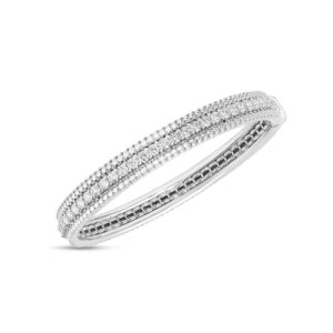 18K Rose Gold Siena Diamond 1 Row Bangle