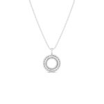 18K White Gold Siena Large Diamond Circle Necklace