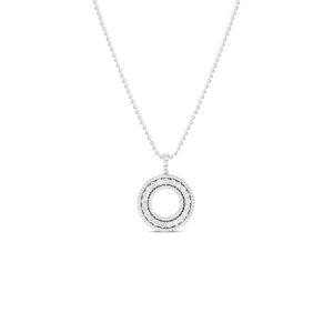 18K White Gold Siena Large Diamond Circle Necklace