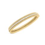 18K Yellow Gold Siena Diamond 1 Row Bangle