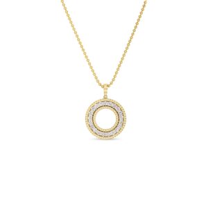 18K Yellow Gold Siena Large Diamond Circle Necklace