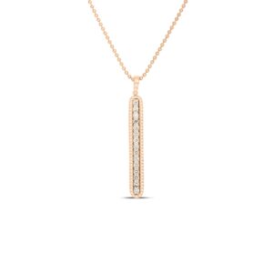 18K Rose Gold Siena Diamond Tablet Necklace