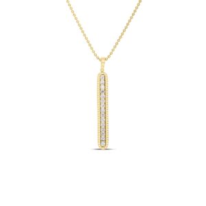 18K Yellow Gold Siena Diamond Tablet Necklace