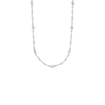 18K White Gold Diamonds By The Inch Seven Station Dog Bone Necklace